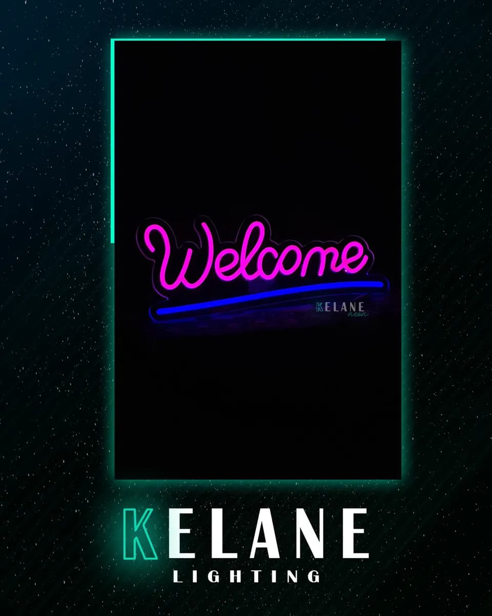 ( welcome ) neon sign