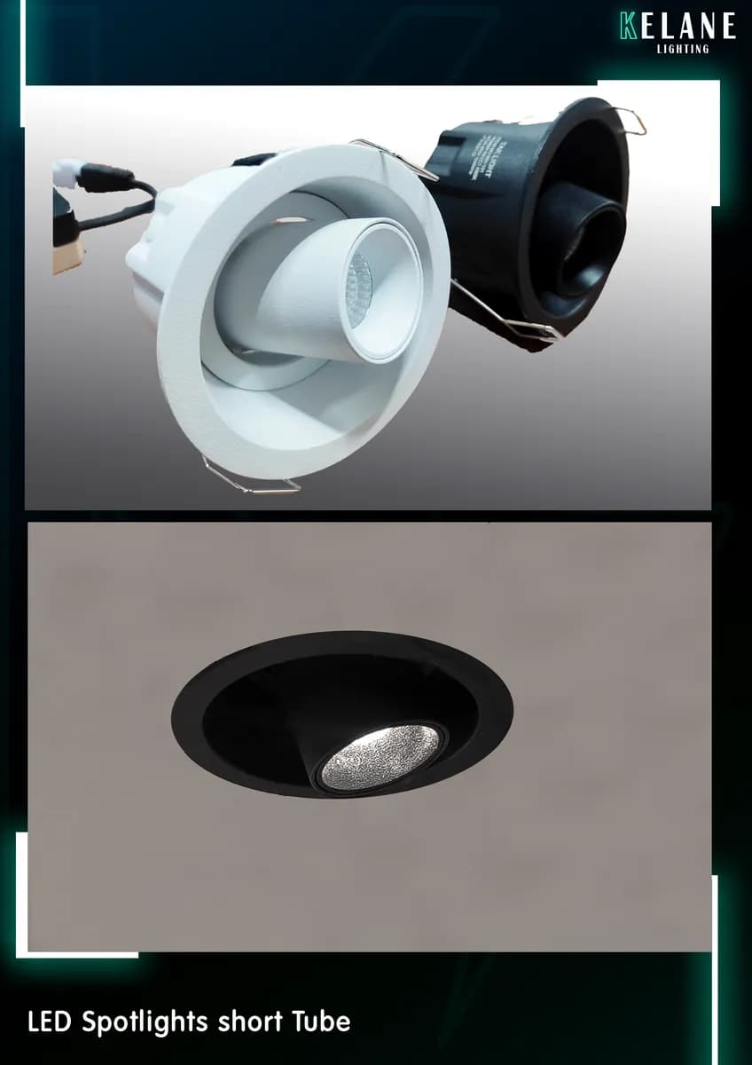 Black LED Spotlights short Tube - سبوت عين أسود