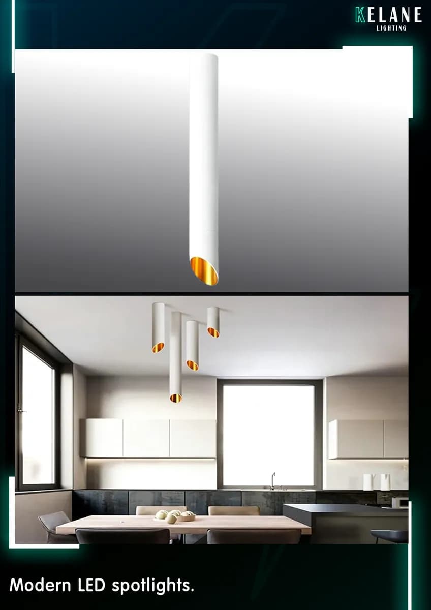 white Modern LED spotlights - سلندر اسطواني عصري أبيض 20CM