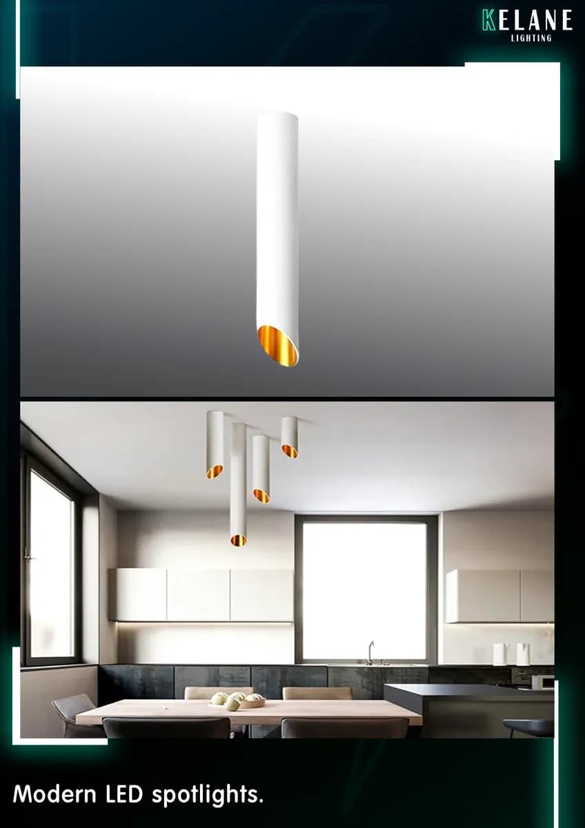 white Modern LED spotlights - سلندر اسطواني عصري أبيض 40CM